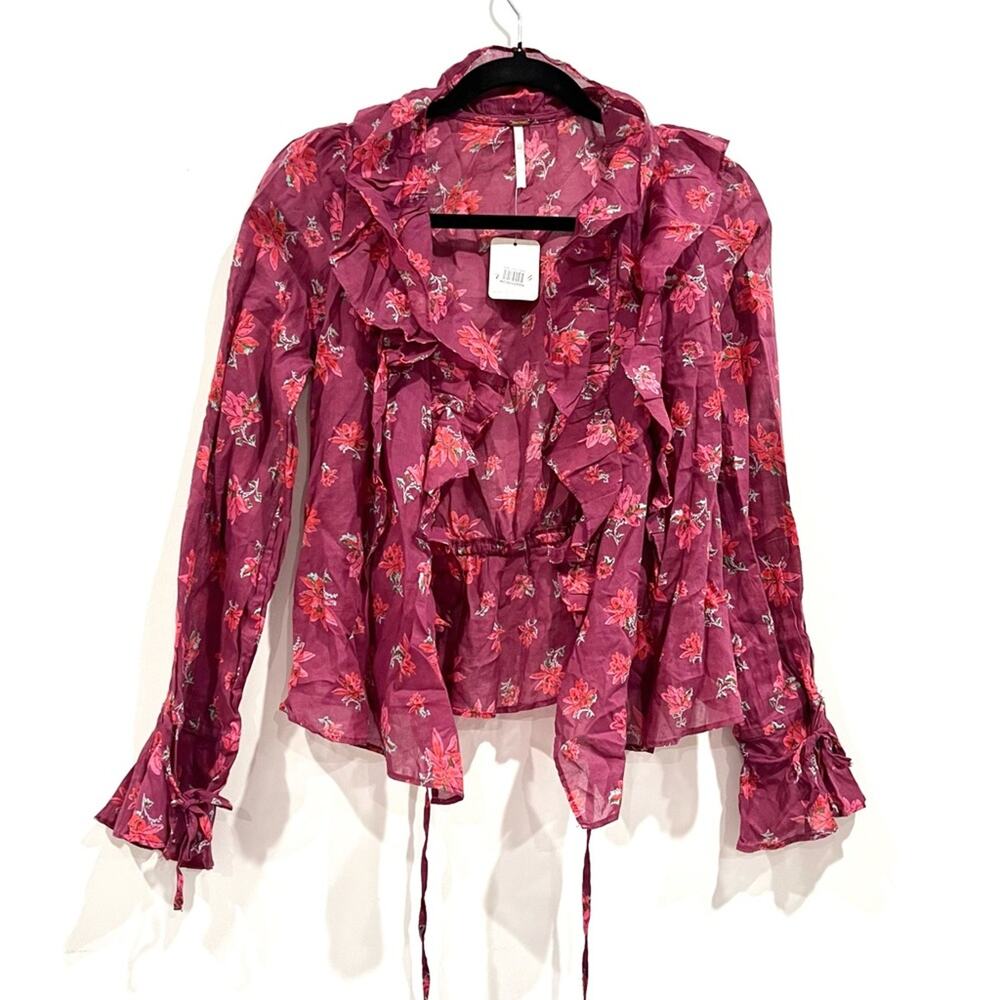 Free People Amanda Ruffle Warp Top - NWT - Picture 10 of 13